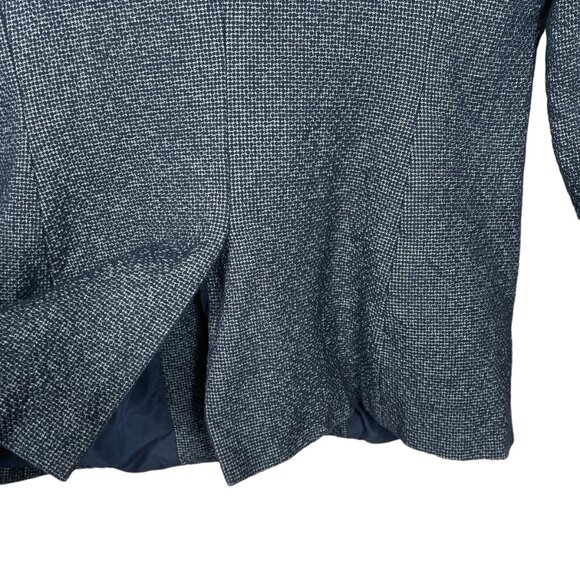 Ann Taylor Factory Tweed Blazer Size 6 Navy Blue One Button Career Workwear - Picture 6 of 12